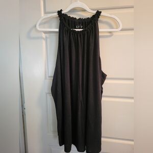 LOFT XL Black Linen Babydoll Top!